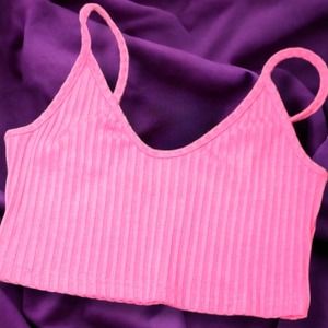 Shein solid ribbed knit cropped cami top